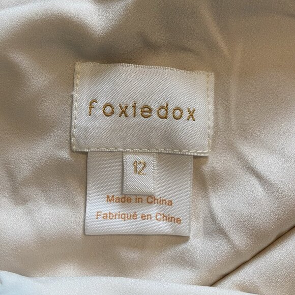 Foxiedox Boston Proper Red Black Lace Floral One Shoulder Mini Dress Size 12 - Picture 7 of 13